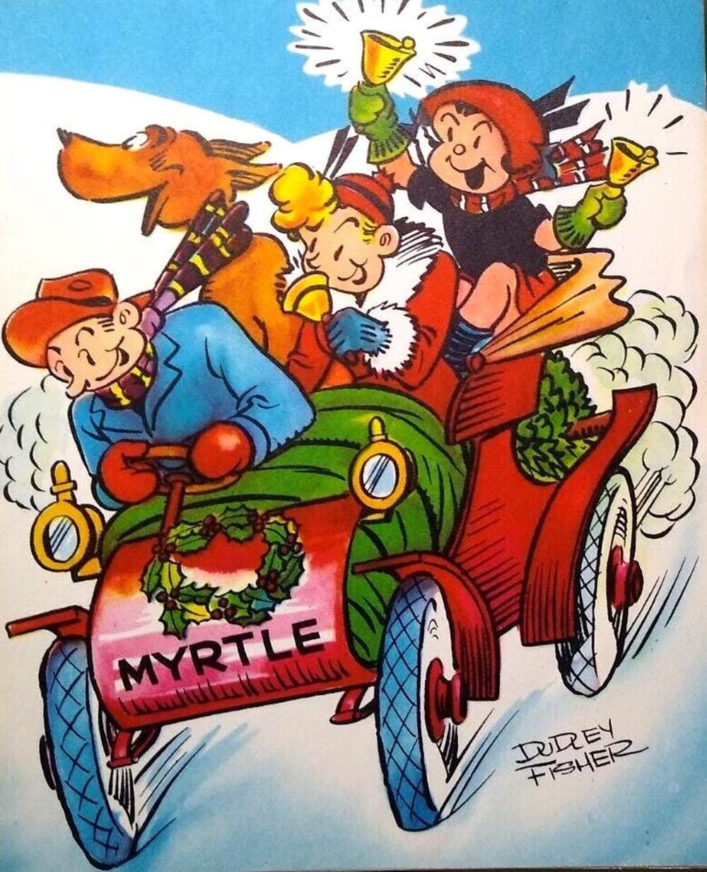 Myrtle Christmas Greeting Card Famous Comics 1951 King Features Dudley Fisher